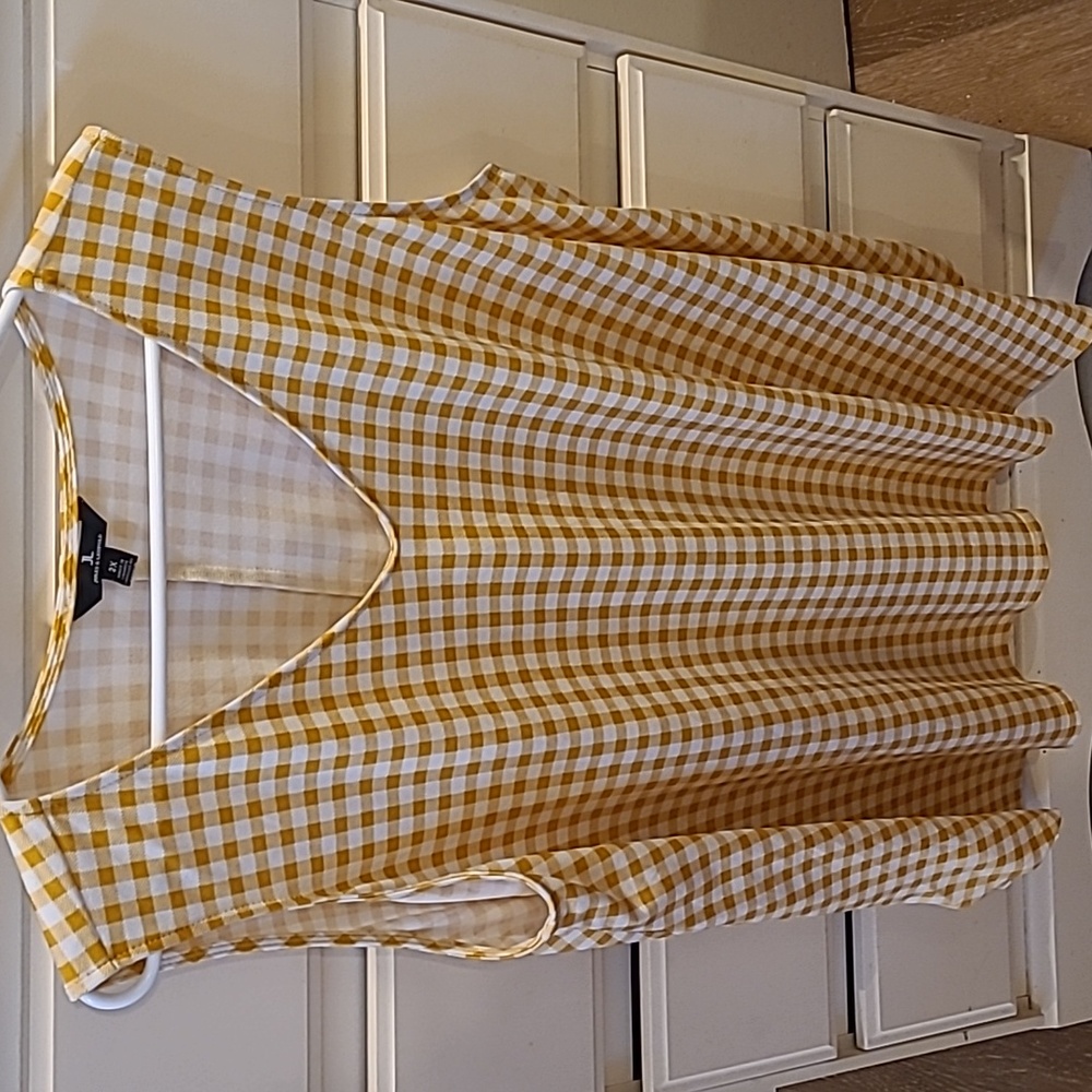 Yellow and White Checked Gorgeous Tank
